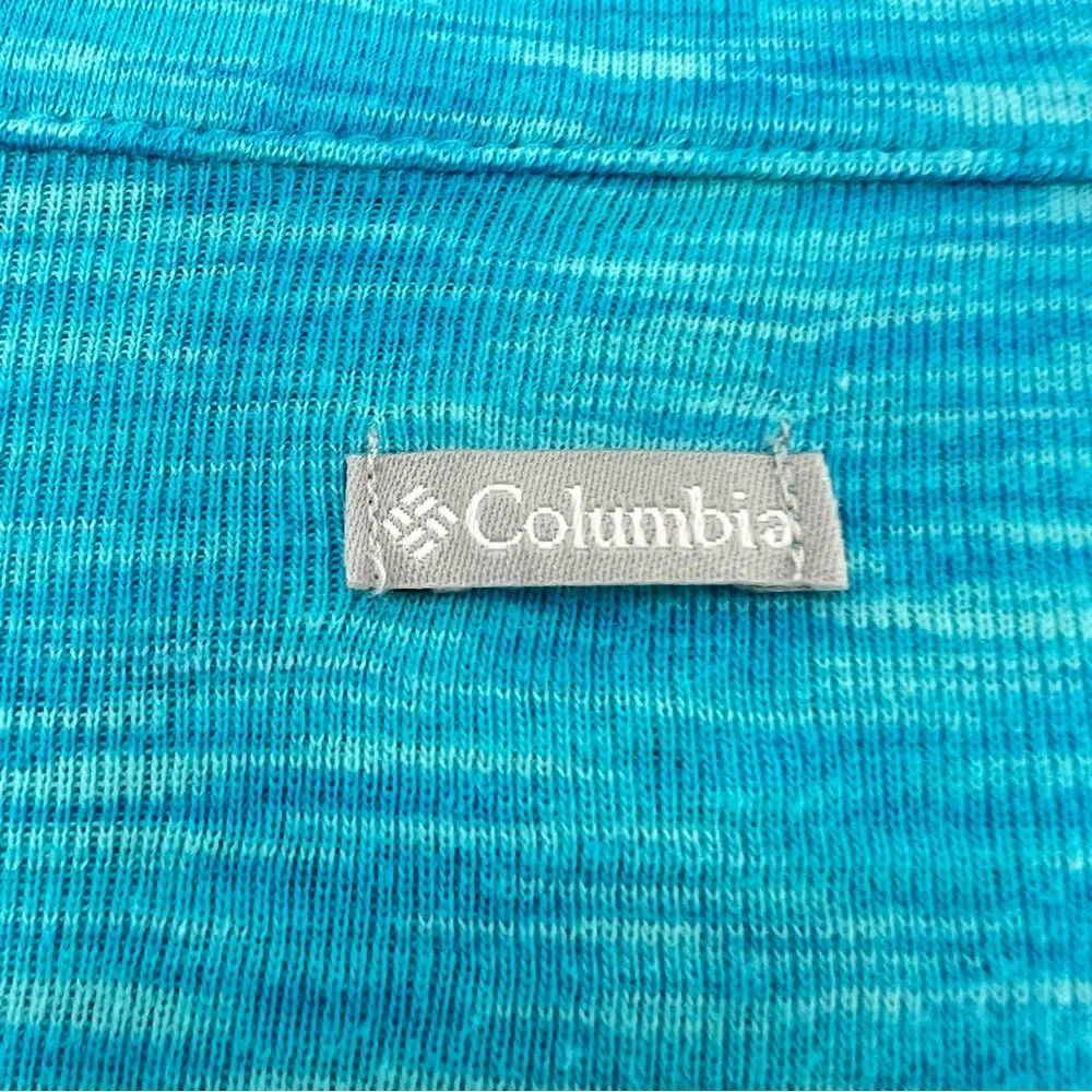 Columbia Half-Zip Pullover Mock Turtleneck Turquoise Space Dye Size Medium
